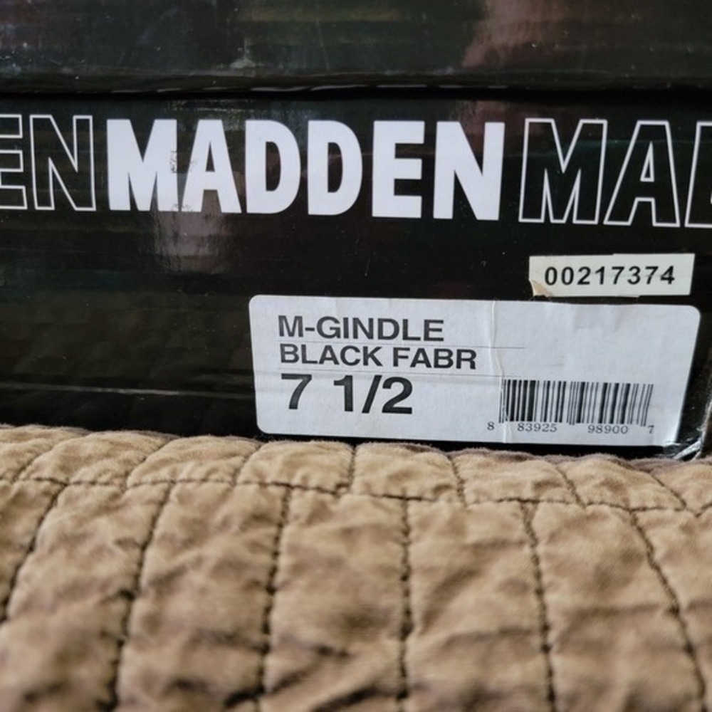 Madden Men M-Gindle Black Grey Fabric Slip On Sneakers Shoes 7.5 Low Top Loafers - Picture 4 of 12